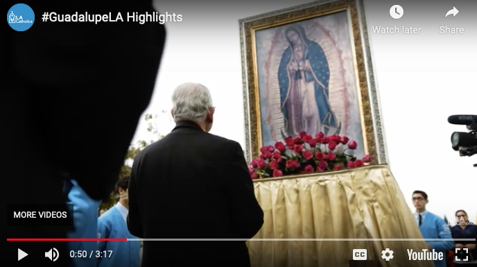 Pilgrimage of Images of Our Lady of Guadalupe and St. Juan Diego continues with Visits to Parishes and Schools in Los Angeles Archdiocese