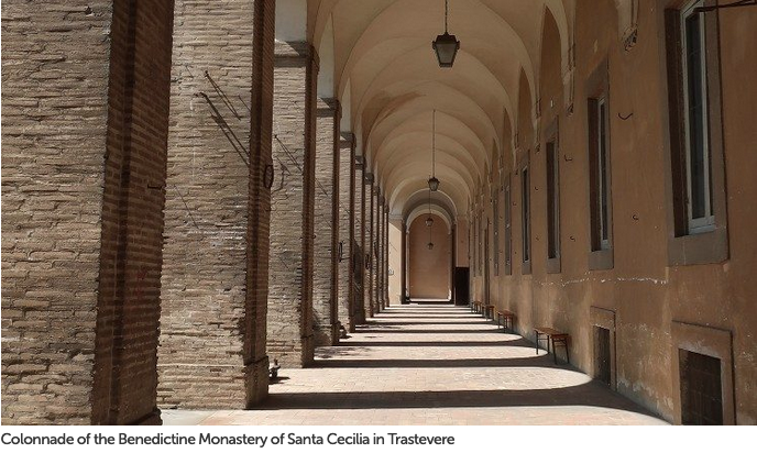 Colonnade of the Benedictine Monastery of Santa Cecilia in Trastevere 