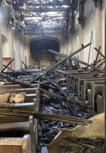 Attacks on Catholic churches: Mission San Gabriel Early Morning Fire Destroys church